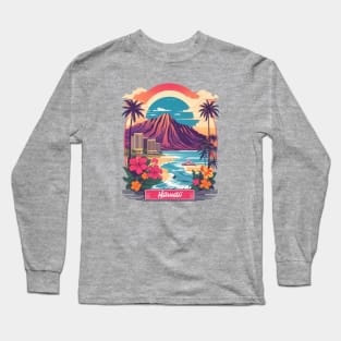 Hawaii Vintage Design Long Sleeve T-Shirt